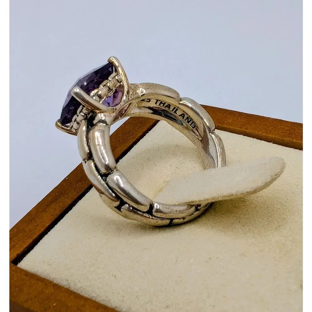 JAI by John Hardy Amethyst and Sterling Silver Ring Size 6